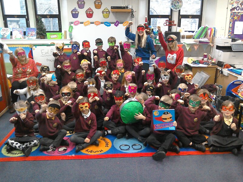 Image of Year 1 and the Evil Pea! 
